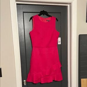 Julia Jordan Vibrant Deep Pink Ruffle Flounce Mini Dress